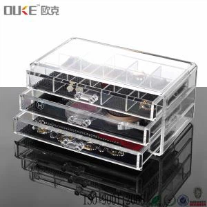 Tabletop Clear Acrylic Makeup Organizer Skuffer Kosmetisk Organizer