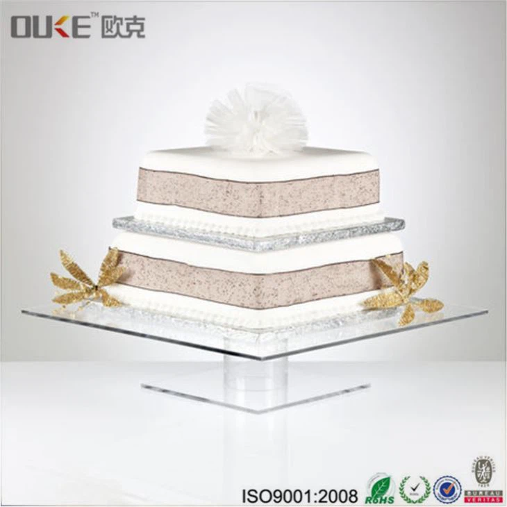 Exiquisite Non-toxic Clear Cheap Acrylic Wedding Cake Stands For Sale