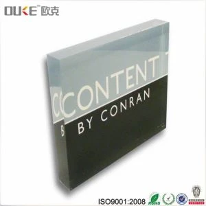 Amazon Hot Selling Klar Solid Logo Akryl Display Blocks Stand With Print