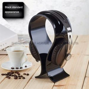Engros Sort og Transparent Headset Hanger Akryl Hovedtelefon Display