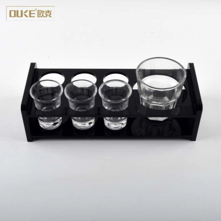 Black Bar Round Acrylic Wine Holder