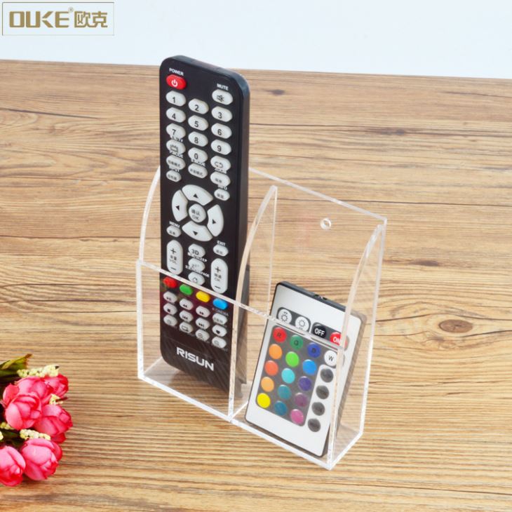 Wall Mounted Clear Acrylic Remote Control Holder