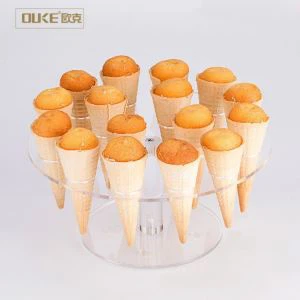 Engroshandel Gennemsigtig Akryl Ice Cream Cone Holder