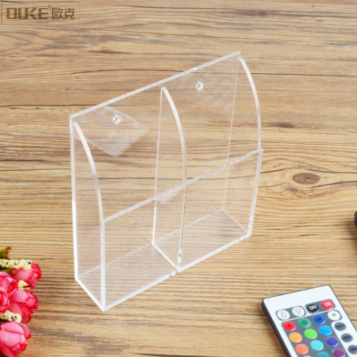 Wall Mounted Clear Acrylic Remote Control Holder